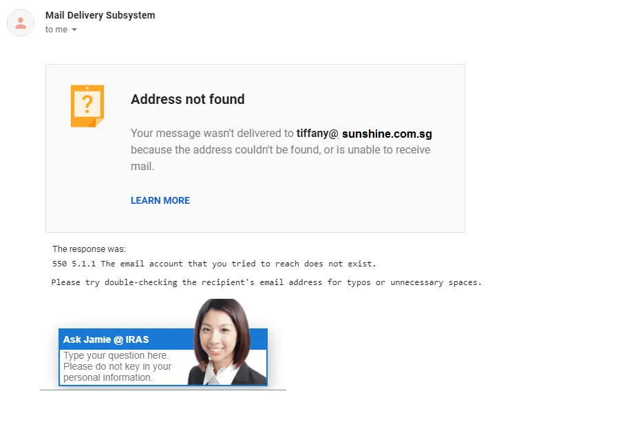 No more returned email